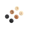 Wooden buttons for shirts, coats, children's clothing, natural round wooden buttons, black mosquito repellent incense, wooden buttons with eye buttons Item Picture